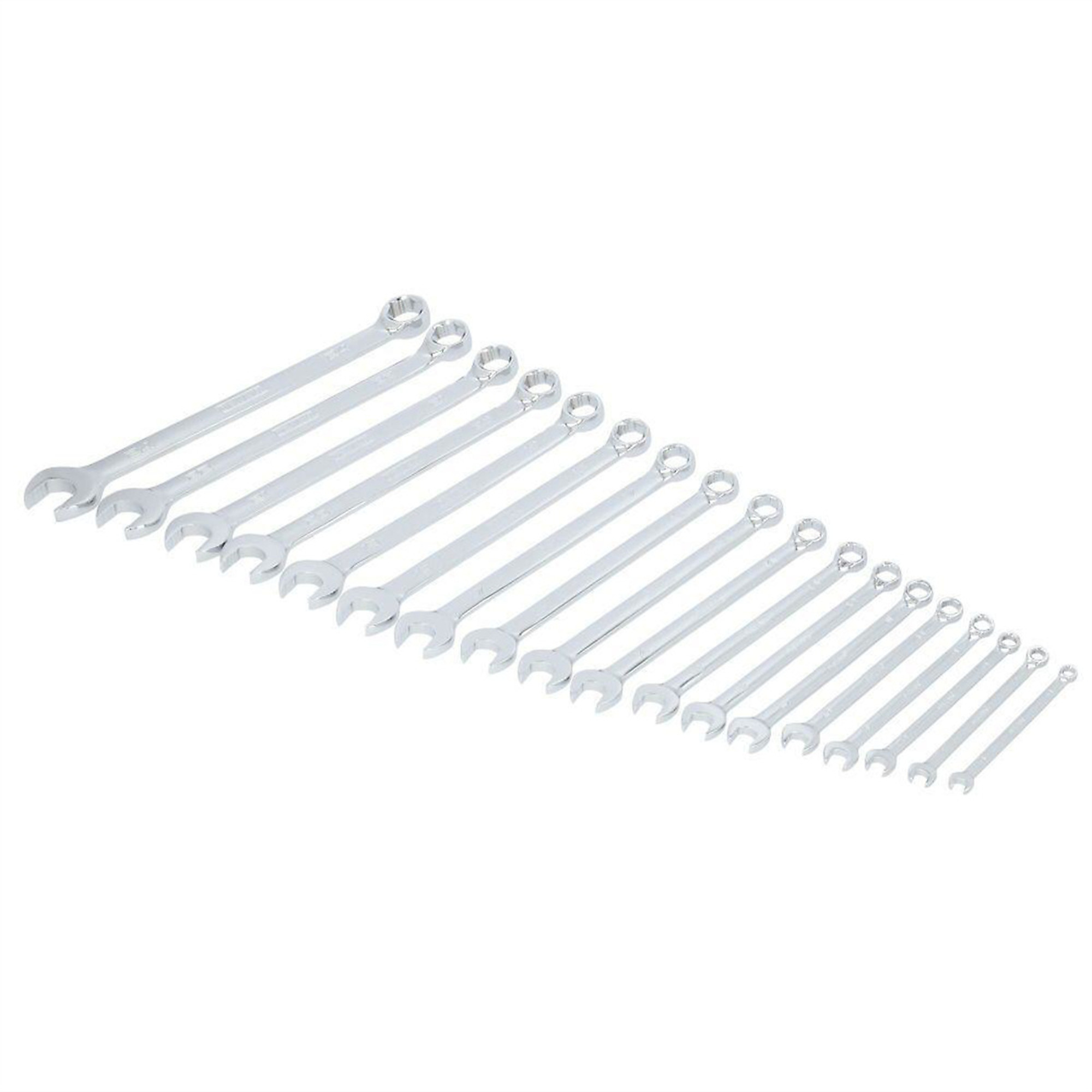 DEWALT TOUGHSERIES Metric Combination Wrench Set — 18-Piece, Long Panel Design, Chrome Finish, Model# DWTDWMT45429